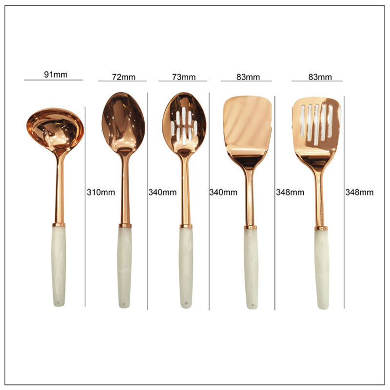 white and gold kitchen set Home Cooking Tool Accessories Gold stainless steel Utensil Set Tools Gold Kitchen Utensils