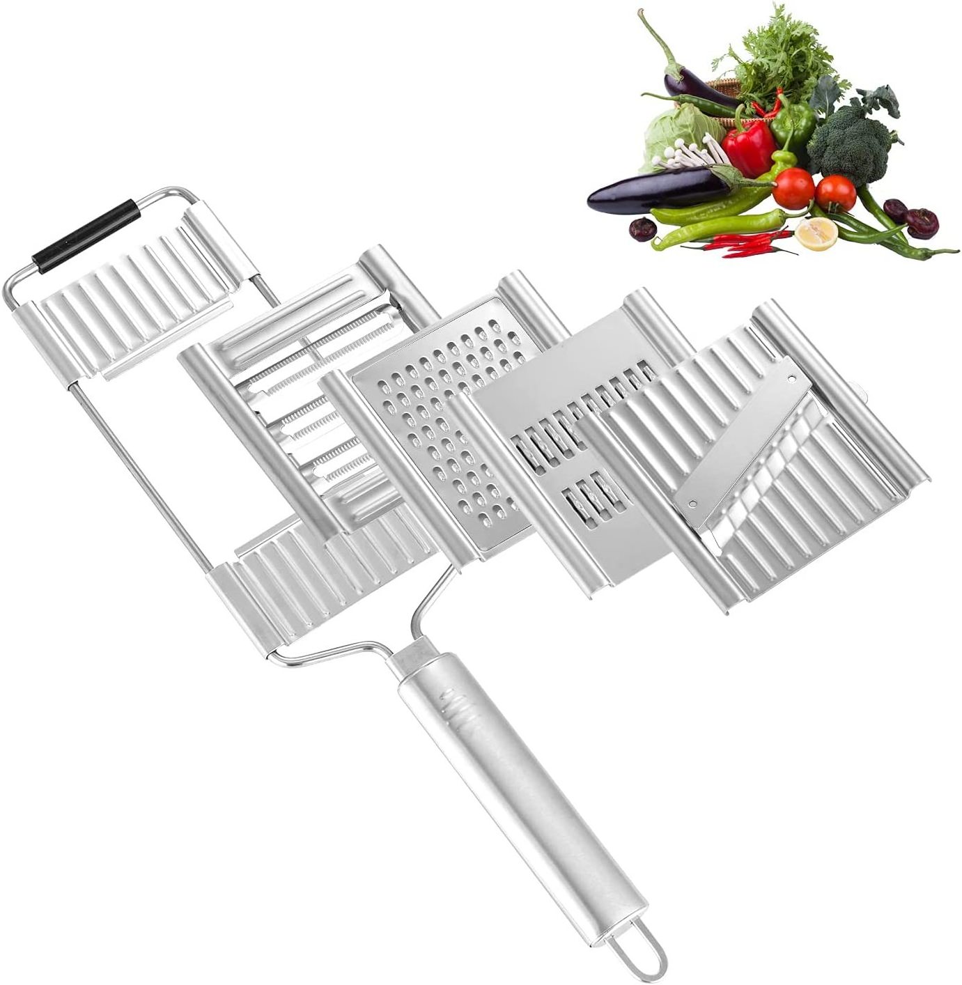 The New 4 in 1 Upgrade Multi-Purpose Vegetable Slicer Cheese Grater Stainless Steel Kitchen Tool Vegetable Cutter