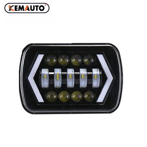 12V 24V 55W LED Headlight for Toyota Tacoma Chevrolet Jeep Cherokee XJ IP67 Rated Hi-Low Beam DRL 7X6" 5x7" Inch Truck Lighting