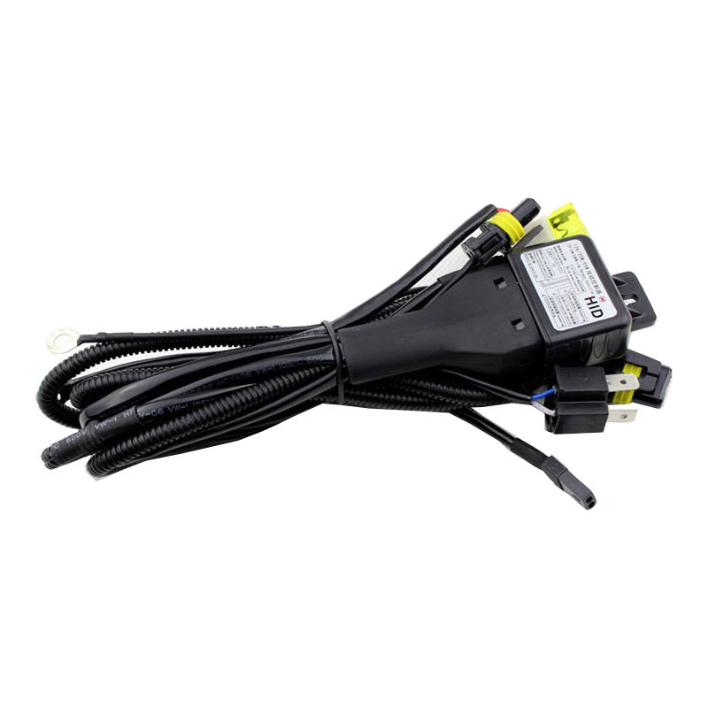 H4-3 Hi/Lo Xenon Light Wire H4 HID Relay Harness 12V 55W Car Headlight Accessories with LED and Xenon Bulb Universal Model