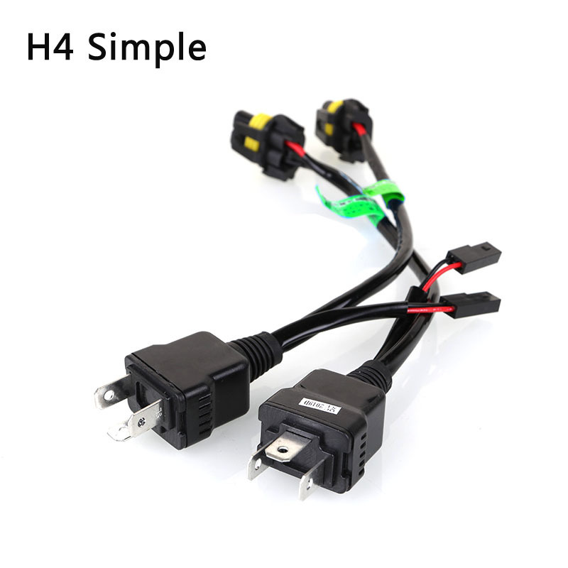 H4-3 Hi/Lo Xenon Light Wire H4 HID Relay Harness 12V 55W Car Headlight Accessories with LED and Xenon Bulb Universal Model