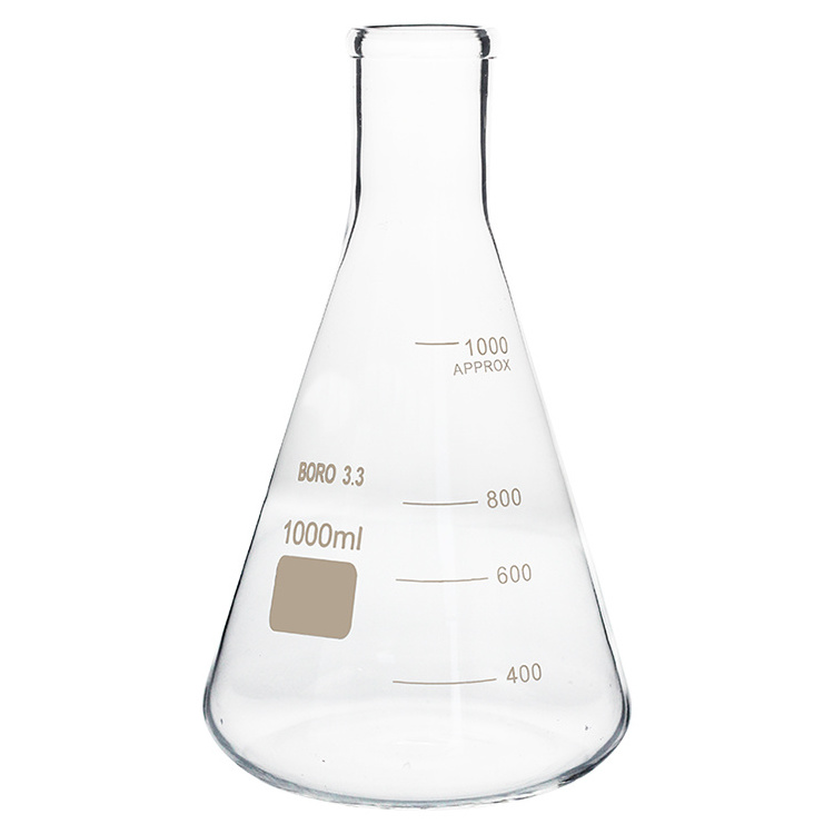 lab reasonable price 50ml 100ml 500 ml 5000 ml volumetric glass conical flask with short long neck