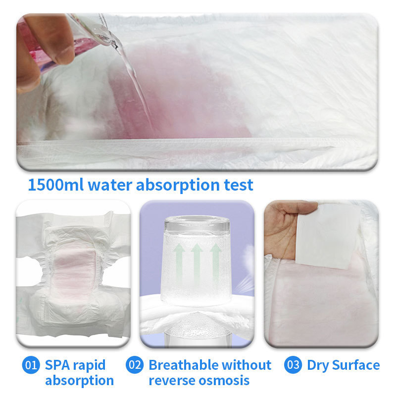 Wholesale Cheap in Bulk Elderly Nappies for Unisex Ultra Thick Adult Diapers Disposable Printed Abdl Free Sample XXL