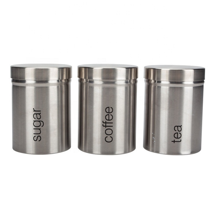 Hot Selling Stainless Steel Kitchen Storage Bin Tea Sugar Coffee Storage Canisters