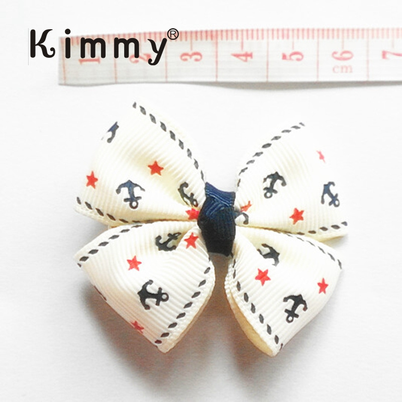 Baby Girls Small Nautical Bow  Anchor Boutique Hair Bow for Babies/Toddlers/Girls in Pink