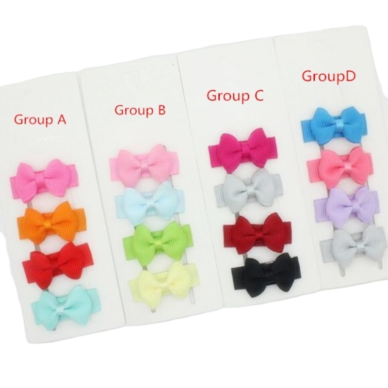 Newborn Baby Snap Hair Clips Tiny Bow Non Slip Barrettes For Infant Fine Hair Mini Bow Girl