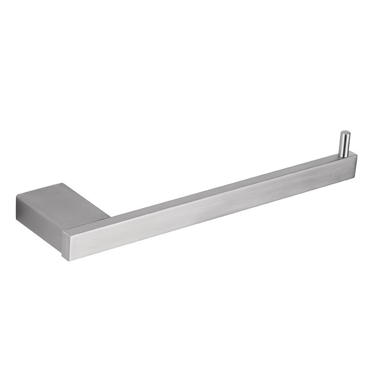 Modern Stainless Steel Bathroom Towel Rack Single Type with Black Design for Hotel Applications