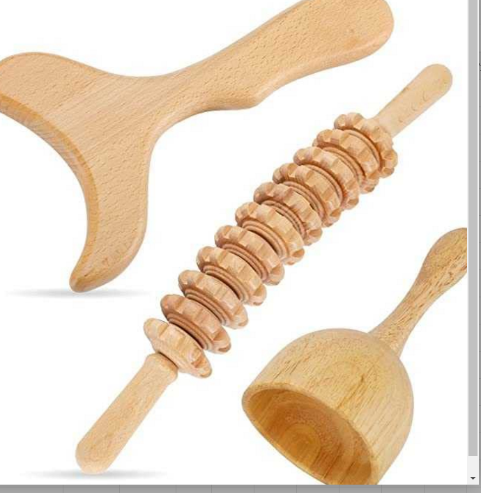 5 In 1 Wood Massage Therapy Tools Kit For Body Shaping Wooden Lymphatic Drainage Massager For Cellulite Wooden Gua Sha Tools Kit