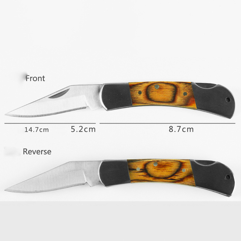 Colored wood gift knife Custom hardware tools High hardness folding utility knife survival knife