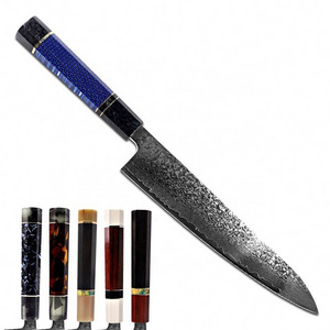 Hot sale kitchen knife aluminum carbon fiber handle damascus kitchen chef knife