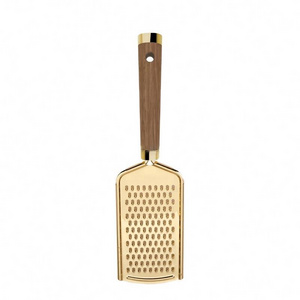 Best selling kitchen gadgets golden coating flat grater with wood handle