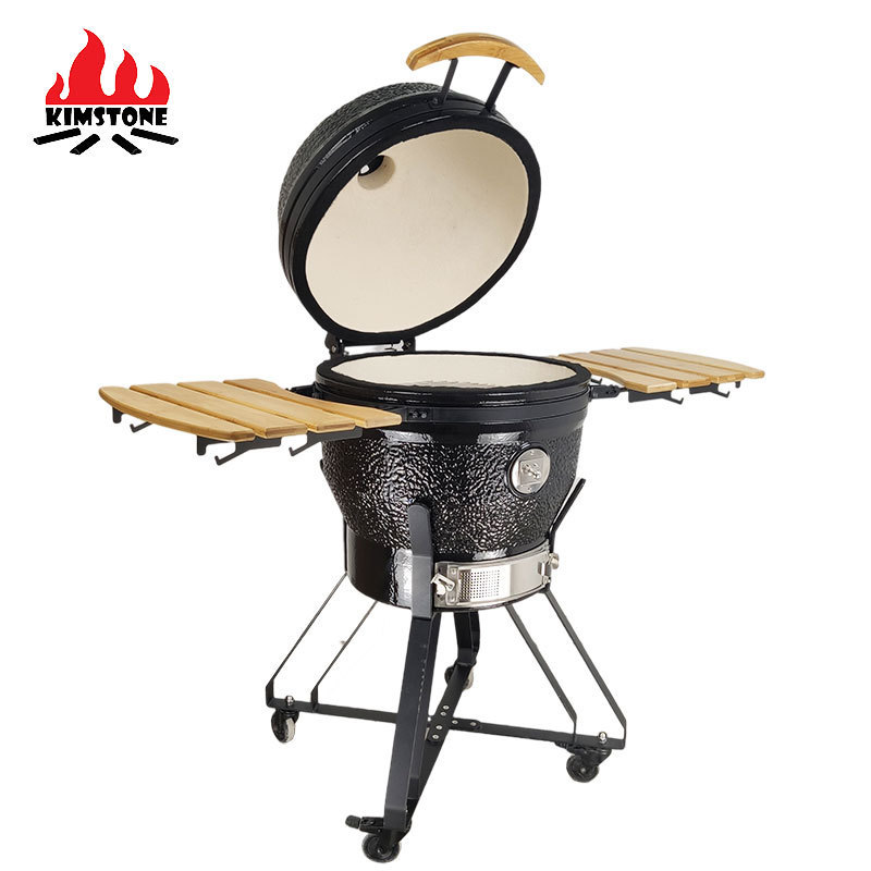 KIMSTONE New arrival 22 inch XL L large size with chip feeder spice tank Kamado Pellet Grill ceramic Charcoal Griller