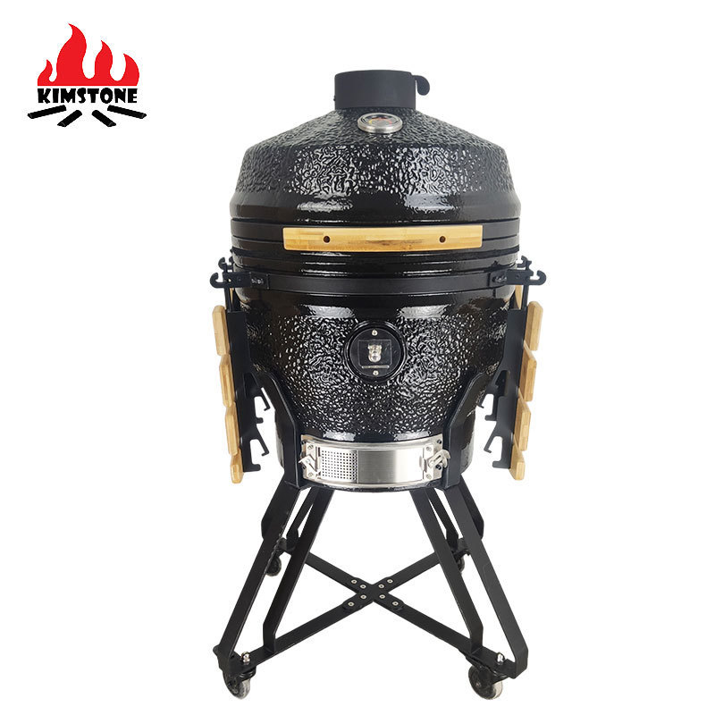 KIMSTONE New arrival 22 inch XL L large size with chip feeder spice tank Kamado Pellet Grill ceramic Charcoal Griller