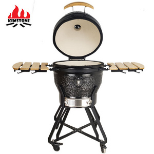 KIMSTONE New arrival 22 inch XL L large size with chip feeder spice tank Kamado Pellet Grill ceramic Charcoal Griller