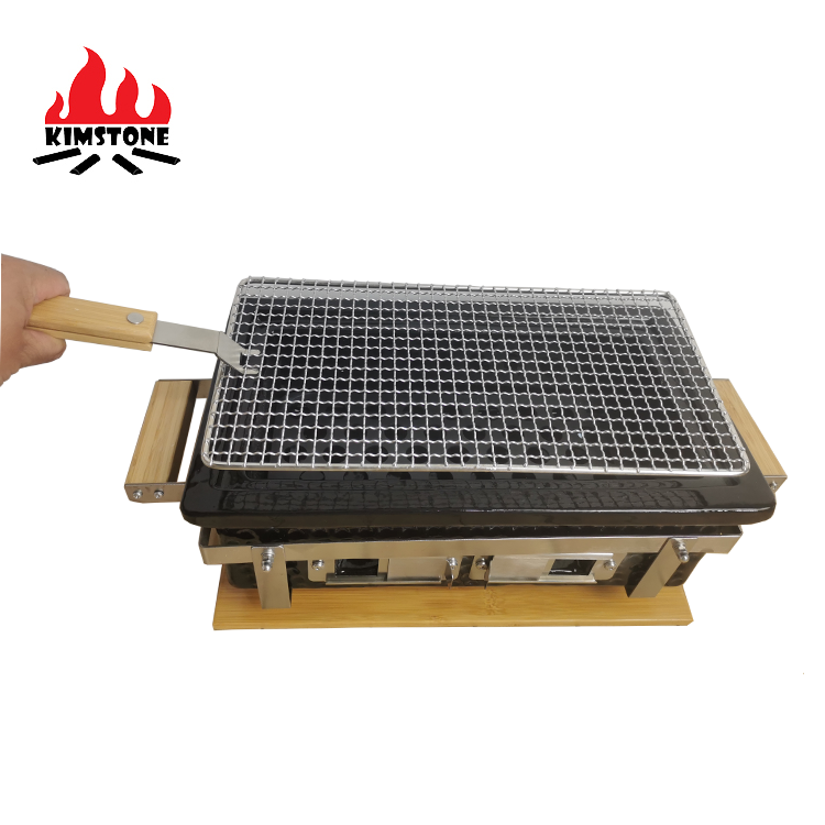 KIMSTONE High Quality Pan Barbecue Stainless Steel Tabletop Bbq Japanese Charcoal  Yakitori Grill ceramic Barbecue grill