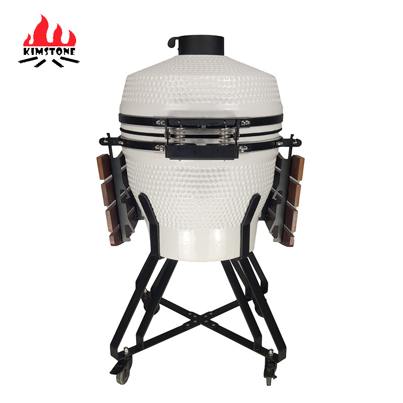 Kimstone Durable 22 Inch Heavy Duty Smokeless Charcoal BBQ Grills with Outdoor Ceramic BBQ Brazier Charcoal Table Fire Pit