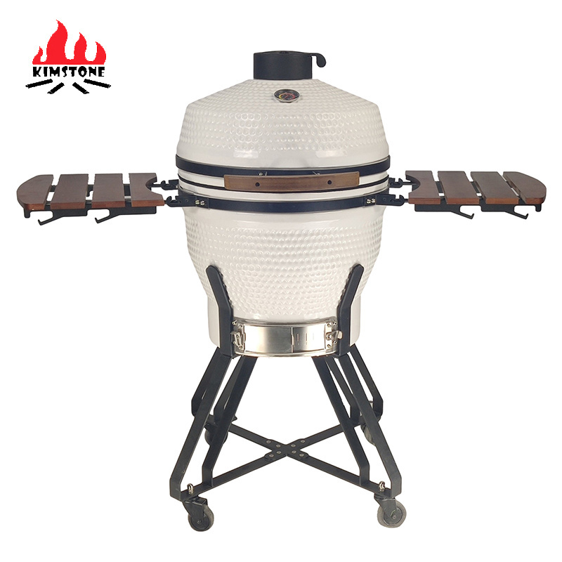 Kimstone Durable 22 Inch Heavy Duty Smokeless Charcoal BBQ Grills with Outdoor Ceramic BBQ Brazier Charcoal Table Fire Pit