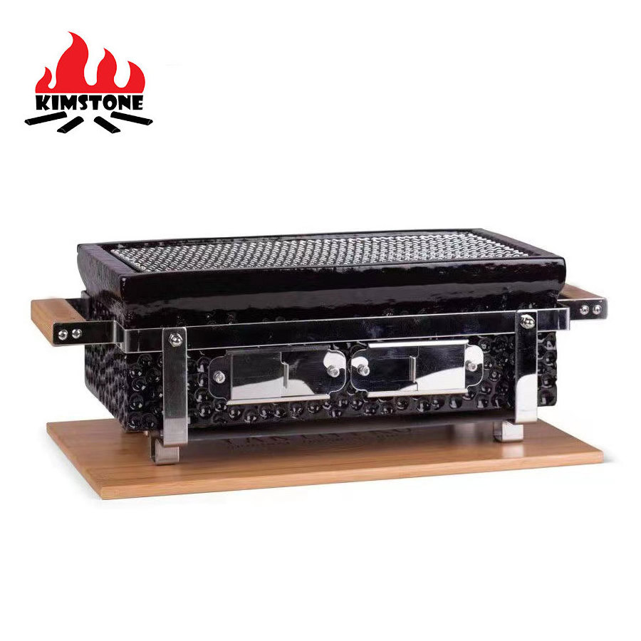 KIMSTONE High Quality Pan Barbecue Stainless Steel Tabletop Bbq Japanese Charcoal  Yakitori Grill ceramic Barbecue grill