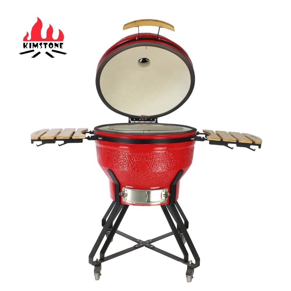 KIMSTONE New design deflector 26 inch kamado joetisserie rotisserie brown kamado, bbq komodo 26 inch kamado grill