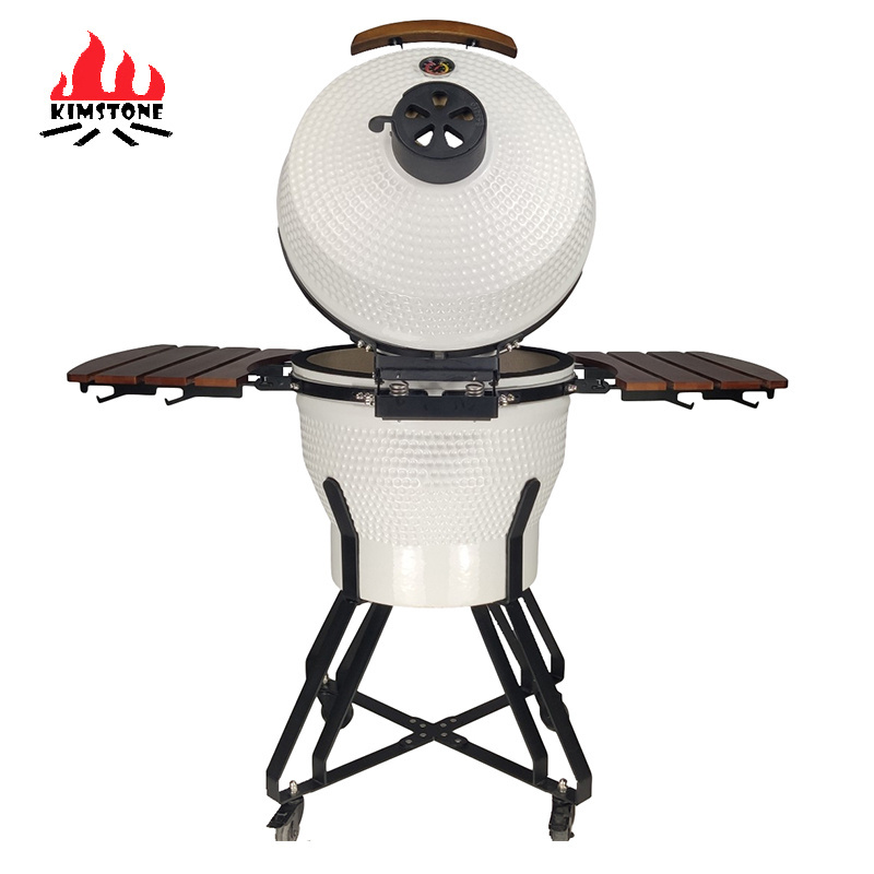 Kimstone Durable 22 Inch Heavy Duty Smokeless Charcoal BBQ Grills with Outdoor Ceramic BBQ Brazier Charcoal Table Fire Pit