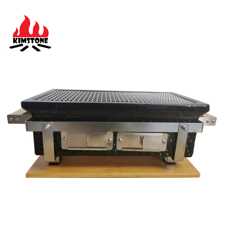 KIMSTONE High Quality Pan Barbecue Stainless Steel Tabletop Bbq Japanese Charcoal  Yakitori Grill ceramic Barbecue grill