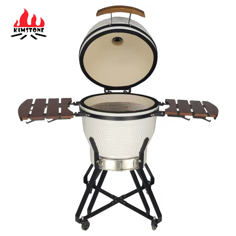 Kimstone Durable 22 Inch Heavy Duty Smokeless Charcoal BBQ Grills with Outdoor Ceramic BBQ Brazier Charcoal Table Fire Pit