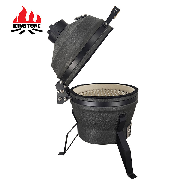 Kimstone 13-Inch Kamado Grill Modern Mini Style Provides Consistent Heat Quick & Easy Ignition Easy to Clean-BBQ Grills