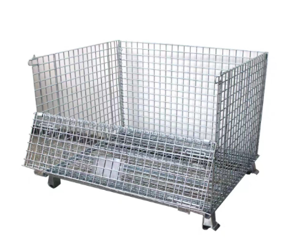 High Quality Customized Metal Folding Cages Folding Container Wire Mesh Pallet Stackable Cages Pallet For Industrial