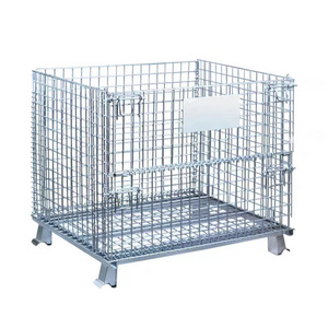 High Quality Customized Metal Folding Cages Folding Container Wire Mesh Pallet Stackable Cages Pallet For Industrial