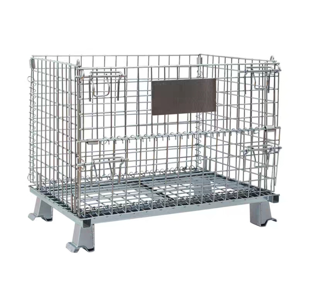 High Quality Customized Metal Folding Cages Folding Container Wire Mesh Pallet Stackable Cages Pallet For Industrial