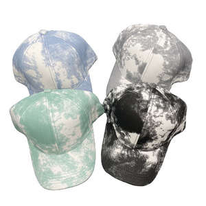 Custom New ink painting tie-dye soft top baseball cap painted graffiti peaked cap men and women casual baseball cap