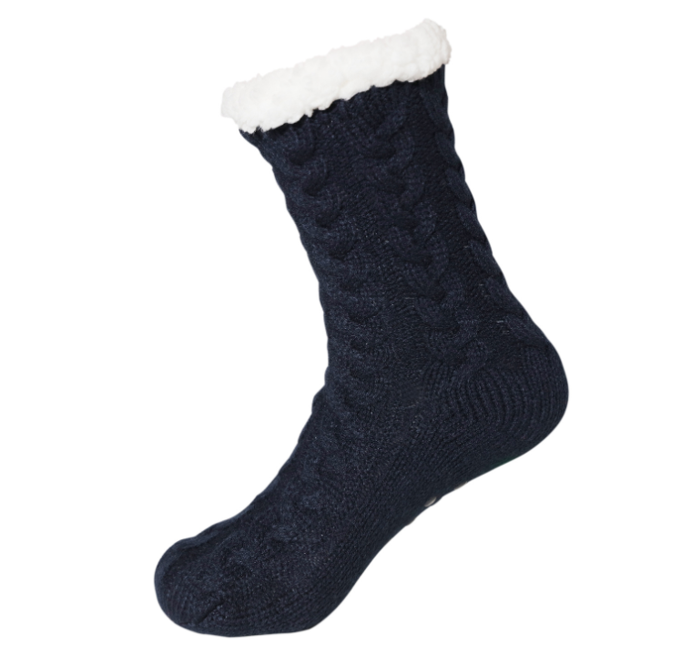 Sweater slipper socks cozy terry thick warm socks winter anti slip non slip fuzzy floor home slipper socks for men