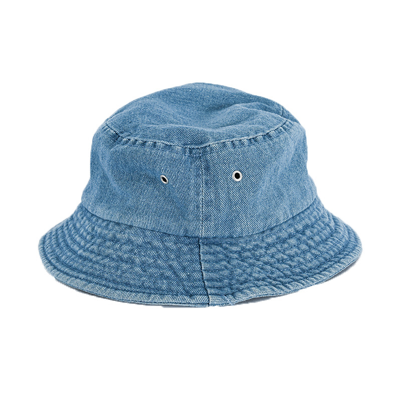 Top quality Washed Denim Bucket Hat Wide Brim Cotton Fisherman Summer Sun Hat