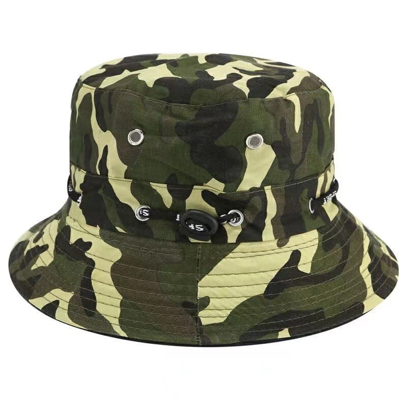 Kimtex Customizable Short Brim Fisherman Blank Bucket Hats with Custom Logo and rope