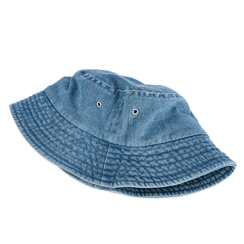 Top quality Washed Denim Bucket Hat Wide Brim Cotton Fisherman Summer Sun Hat