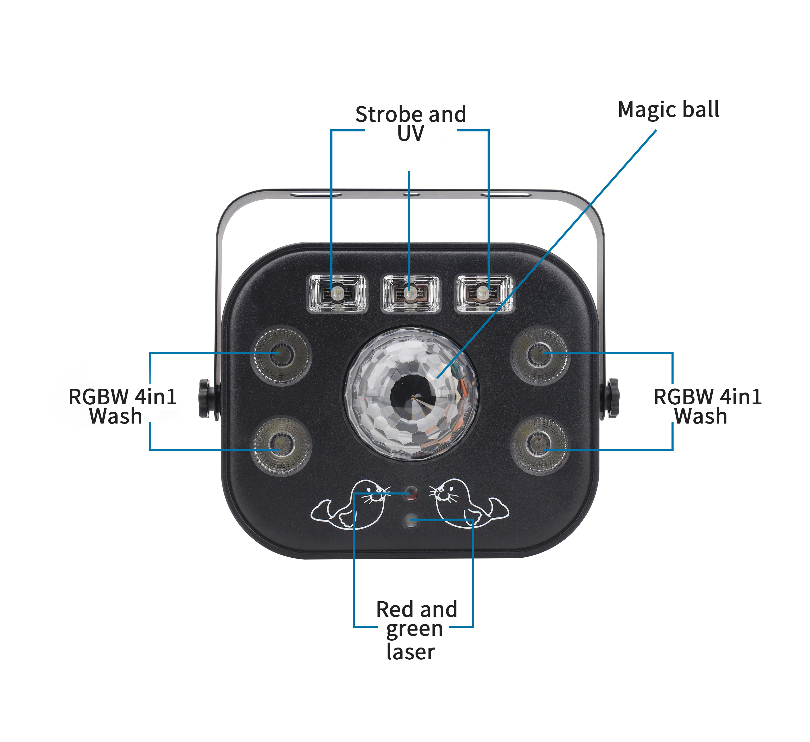 New products Flash Laser Butterfly UV Effect Led Gobo Projector Strobe 5 in1 led Stage Light