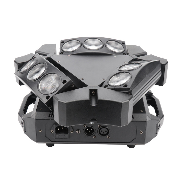 Best Selling LED RGBW 4in1 9 Eyes 3W Mini Spider Light Nine-headed Bird Moving Head Beam Stage Light for Night Club Party