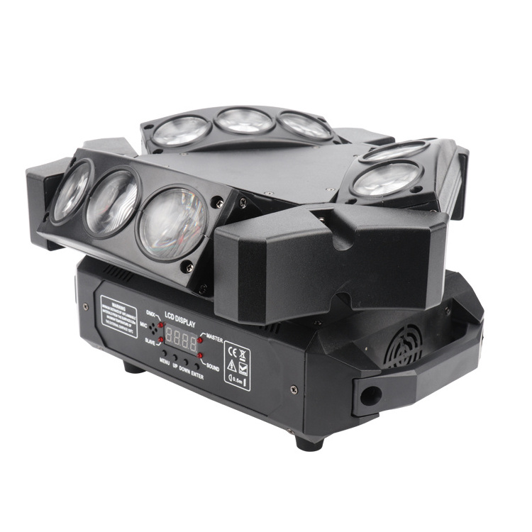 Best Selling LED RGBW 4in1 9 Eyes 3W Mini Spider Light Nine-headed Bird Moving Head Beam Stage Light for Night Club Party