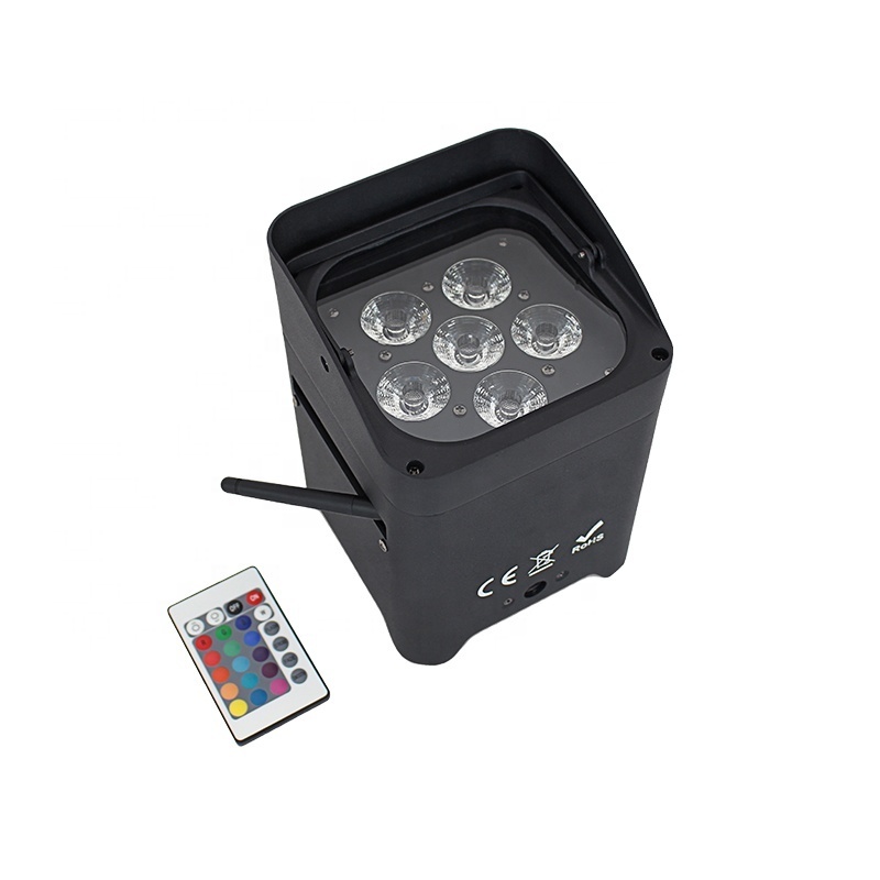 Wireless DMX Battery Power RGBWY UV 6IN1 LED Par Can Light With Wifi & Remote For Wedding Uplight Dj Led Par Light