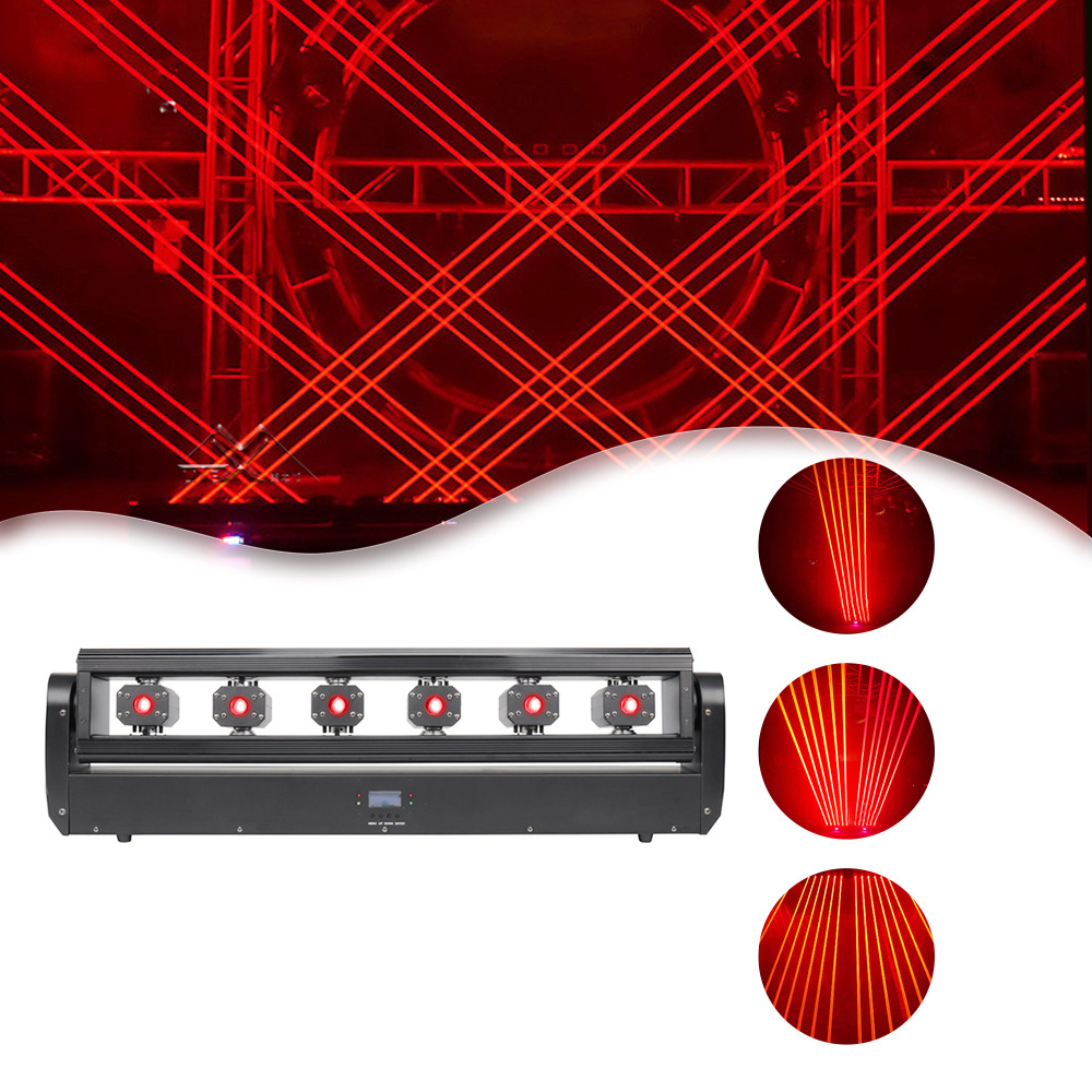 Single Red 500MW Led Laser Light 6Eyes Laser projector Disco Moving Head Laser Light for Bar Night Club Stage