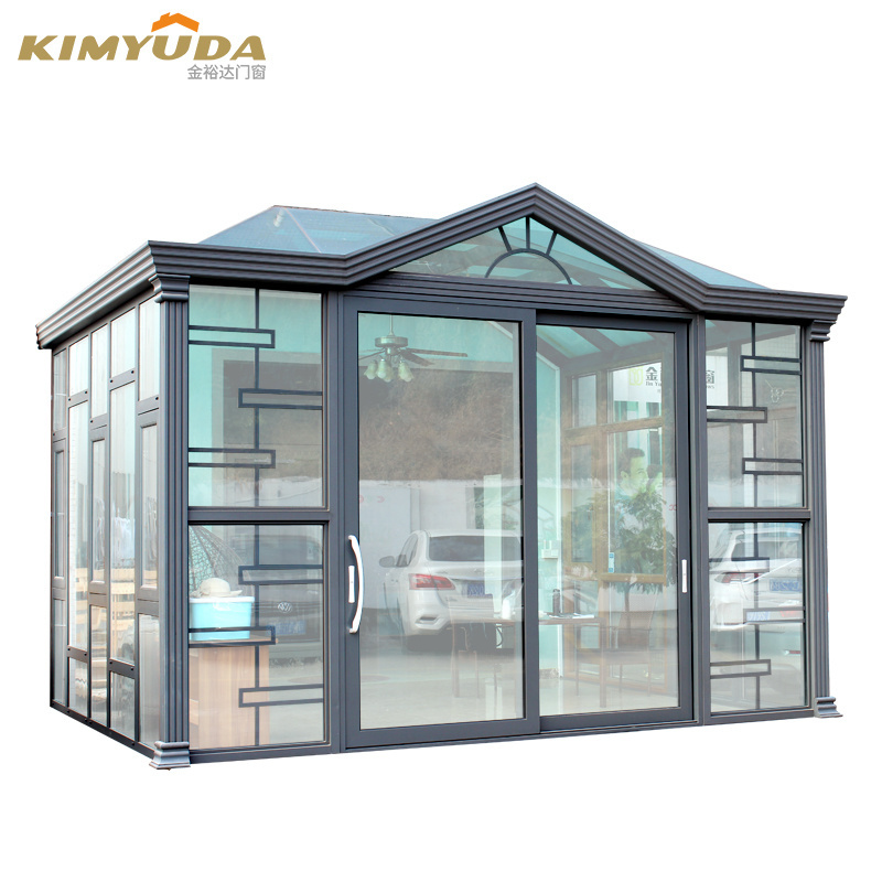 Direct selling aluminum alloy sun room art glass villa outdoor house terrace broken bridge aluminum sun room