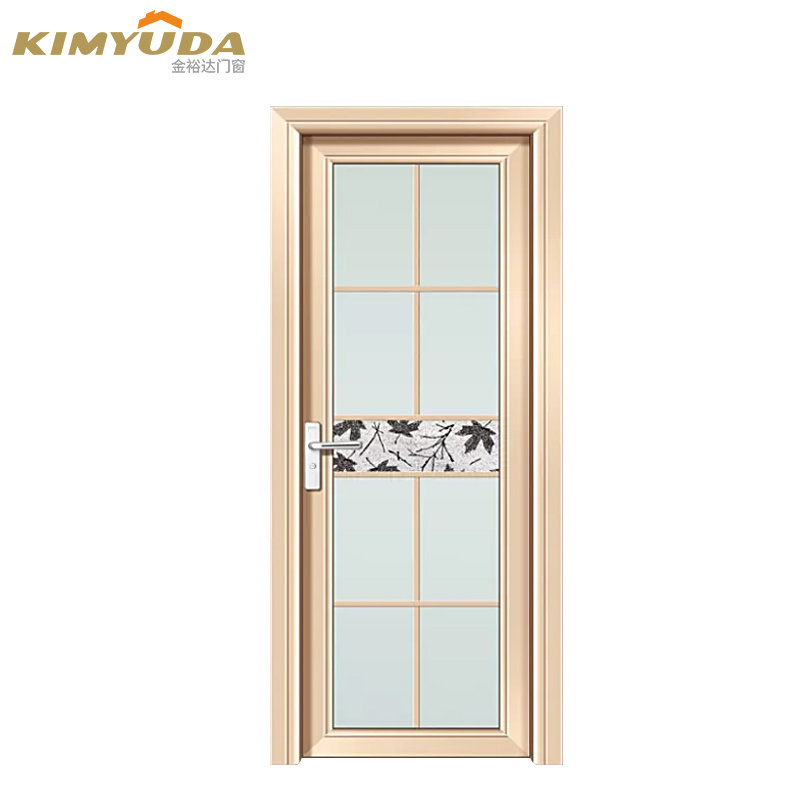 JYD Interior aluminium alloy frame single glass swing doors toliet casement bathroom entry doors