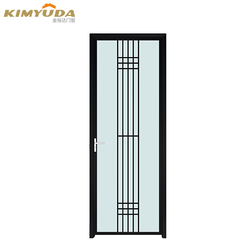 JYD Interior aluminium alloy frame single glass swing doors toliet casement bathroom entry doors