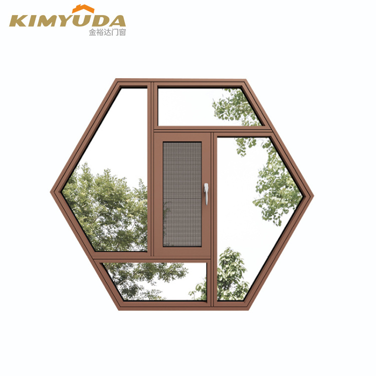 aluminum half moon swing windows double glazing casement window with customized measurement for the villa