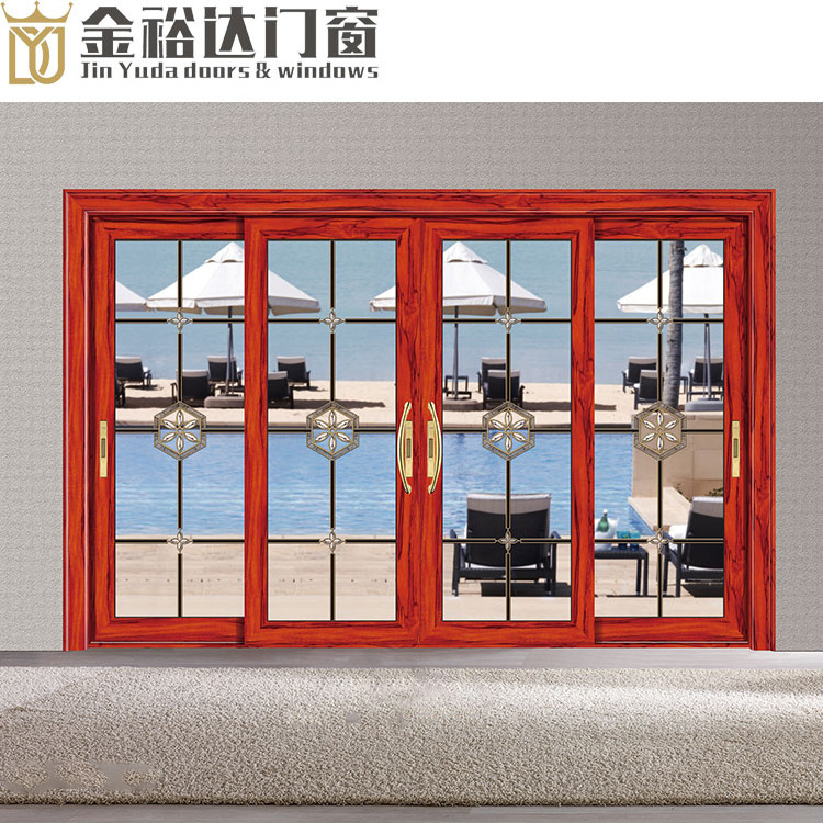 Foshan manufacturers of aluminium alloy door bedroom living room double insulated glass sliding door heavy sliding door custom