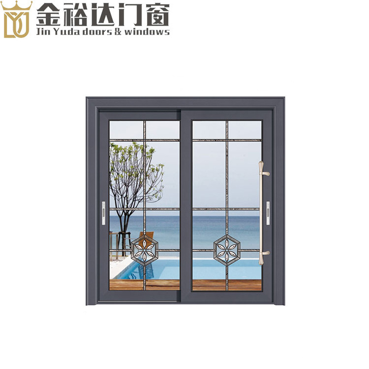 Foshan manufacturers of aluminium alloy door bedroom living room double insulated glass sliding door heavy sliding door custom