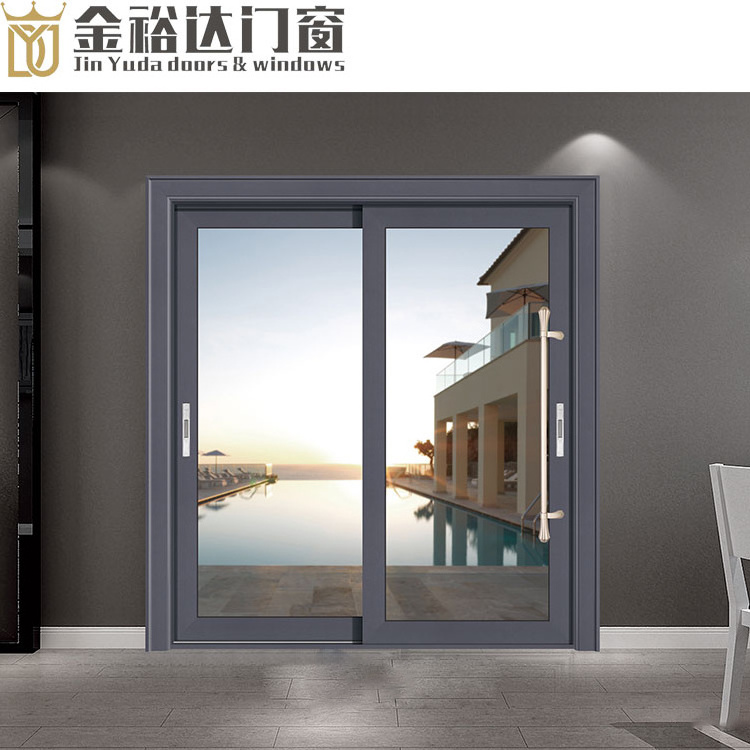 Foshan manufacturers of aluminium alloy door bedroom living room double insulated glass sliding door heavy sliding door custom