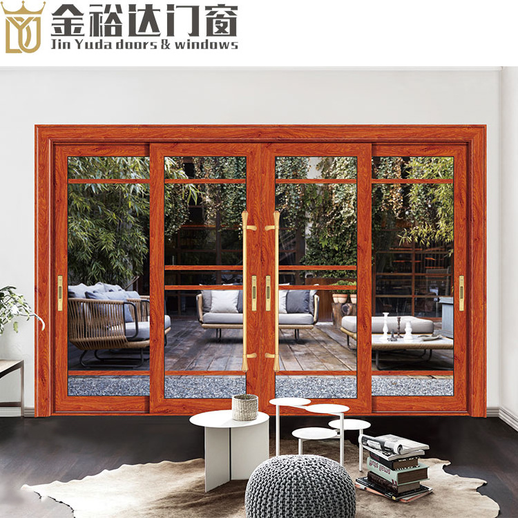 Foshan manufacturers of aluminium alloy door bedroom living room double insulated glass sliding door heavy sliding door custom