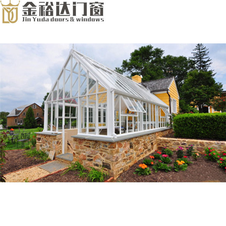 sunlight room aluminium prefabricated glass conservatory outdoor sun room glass house with skylight roof windows