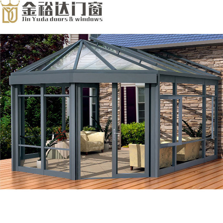 Glass House Winter Garden Aluminium Prefabricated Glass Sunroom For Solarium